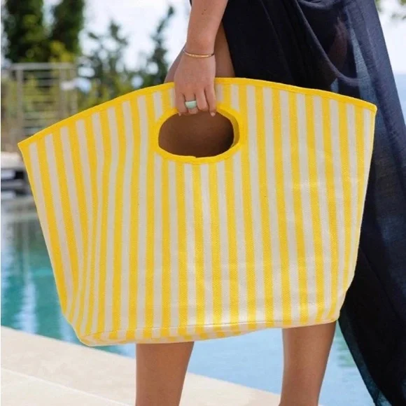 Shiraleah Lolita Striped Tote (Yellow) - Picture 1 of 5